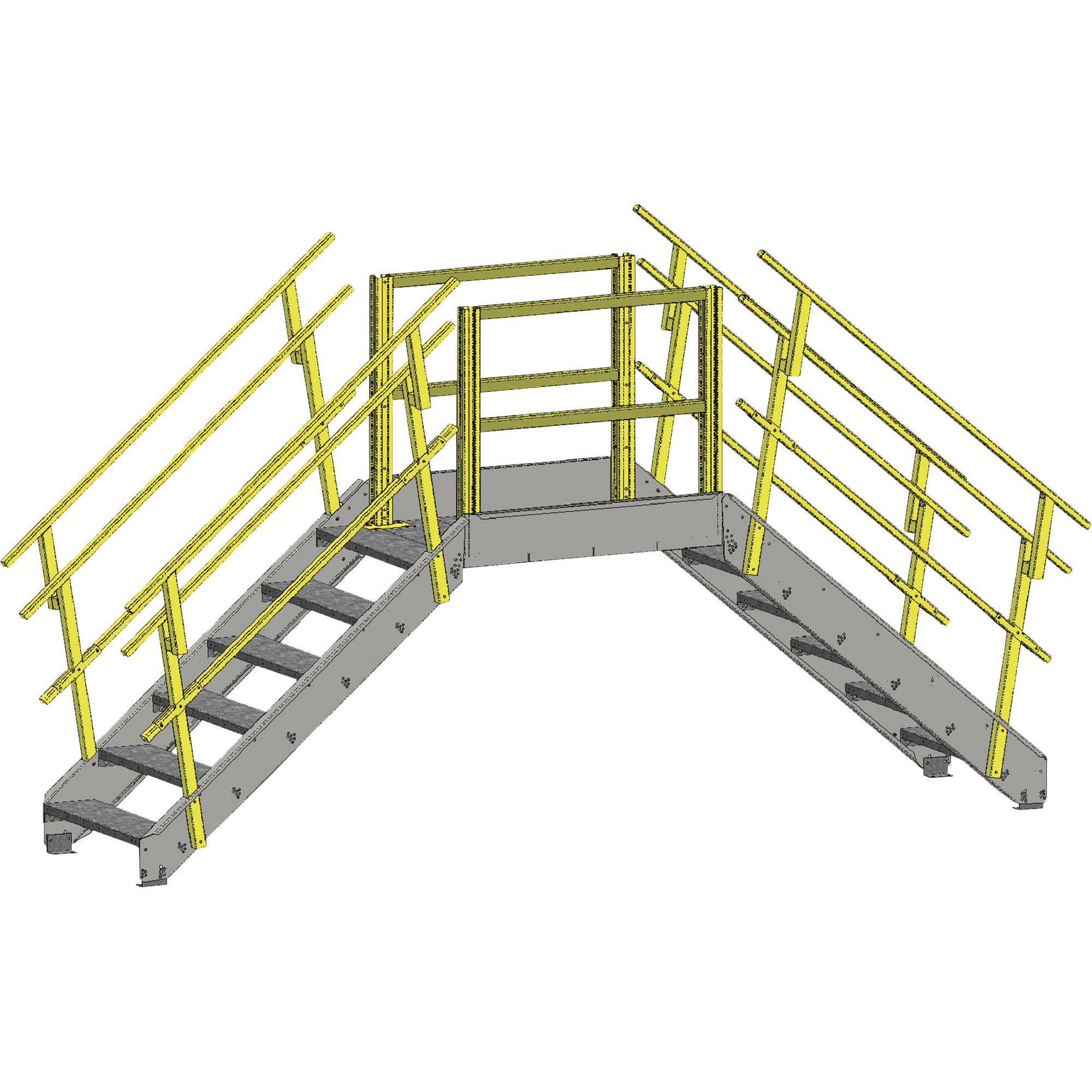 Equipto Industrial Crossover Bridge — 30in.W Tread, 5 Stairs, 40in. Vertical Clearance